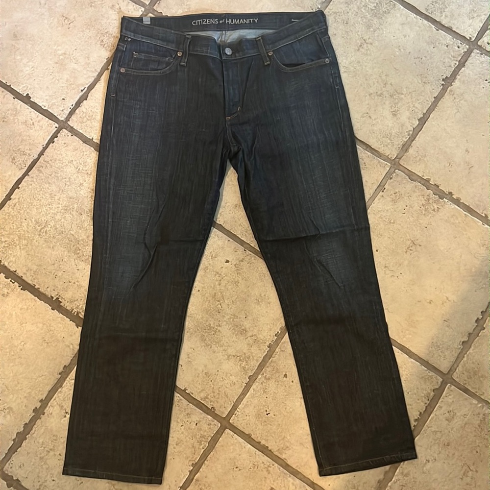 Citizens of Humanity Women’s Dark Denim Phoebe slim straight crop